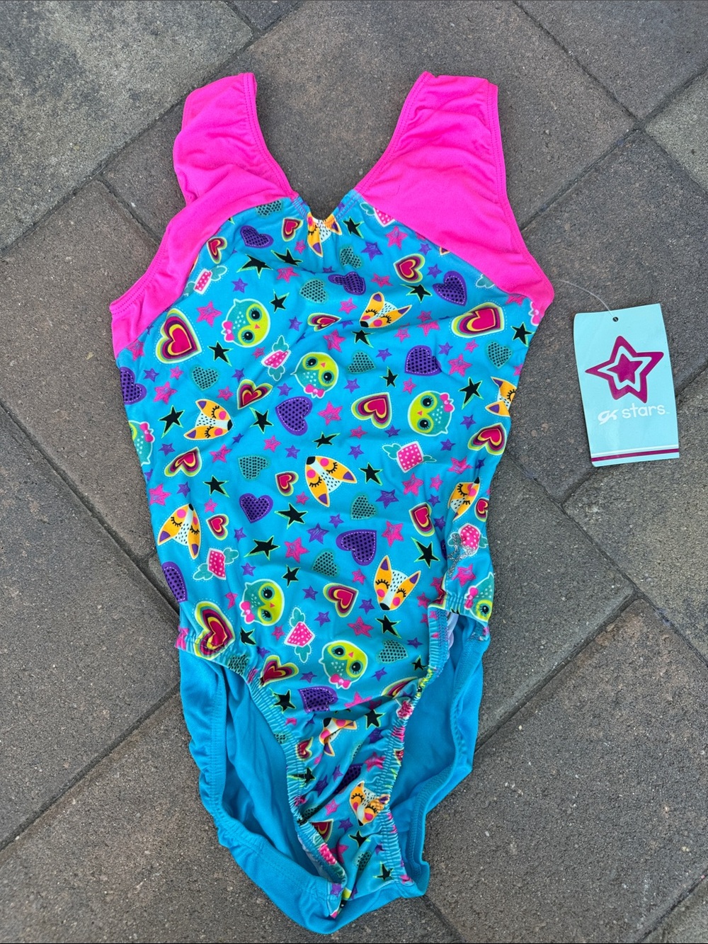 Girls' Bright Blue & Pink One-Piece Swimsuit